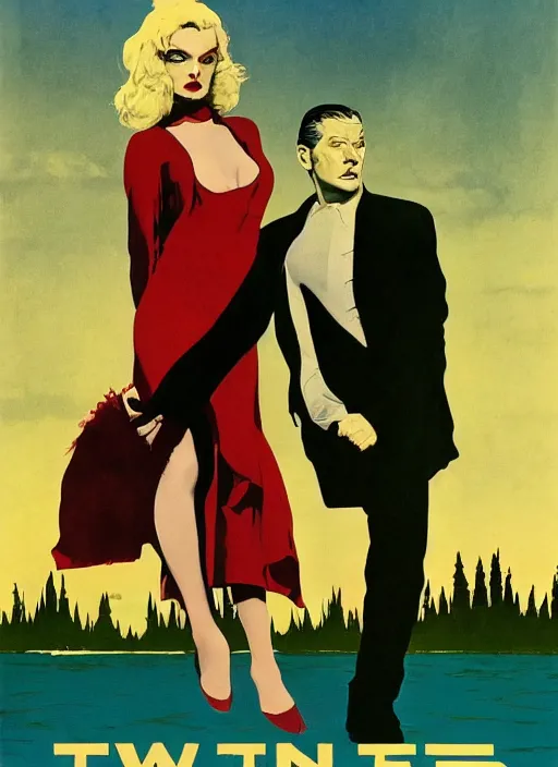 Image similar to twin peaks movie poster art by robert mcginnis