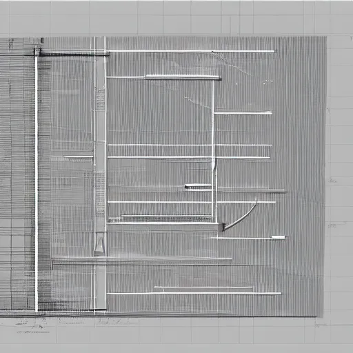 Prompt: architectural blueprint for a public sculpture, very accurate, product design, industrial design, clear lines, with orthographic views