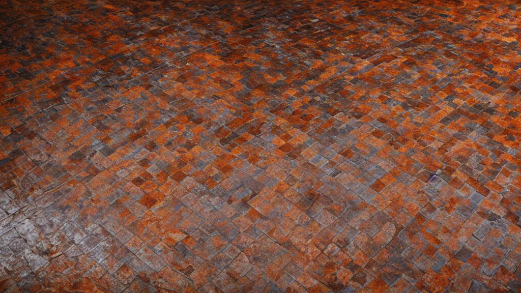 Prompt: rococo rusted push floor in a bright lobby, iso 2 0 0