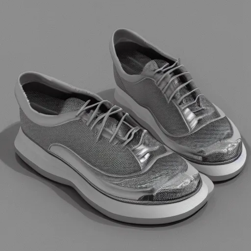 Image similar to sneakers by giger, 3d high octane render