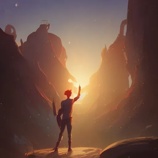 Image similar to hero world close encounters of the third kind, behance hd by jesper ejsing, by rhads, makoto shinkai and lois van baarle, ilya kuvshinov, rossdraws global illumination