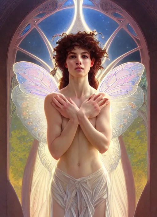 Prompt: full body portrait of a fairy blessed by nature with ever - increasing physical mental perfection, melody marks, symmetrical! intricate, highly detailed, biblical divine holy perfection!! digital painting, artstation, concept art, smooth, sharp focus, illustration, art by artgerm and greg rutkowski and alphonse mucha