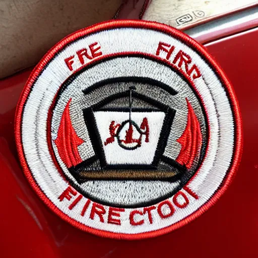 Image similar to fire station flame embroidered patch retro design