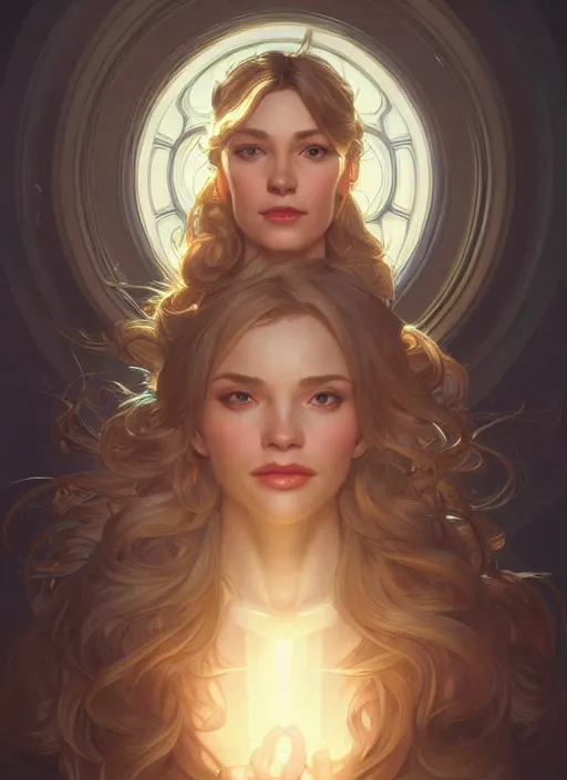 Prompt: perfectly - centered - portrait of a beautiful boss lady, light comes from the window, intricate, highly detailed, digital painting, artstation, concept art, smooth, sharp focus, illustration, unreal engine 5, 8 k, art by artgerm and greg rutkowski and alphonse mucha