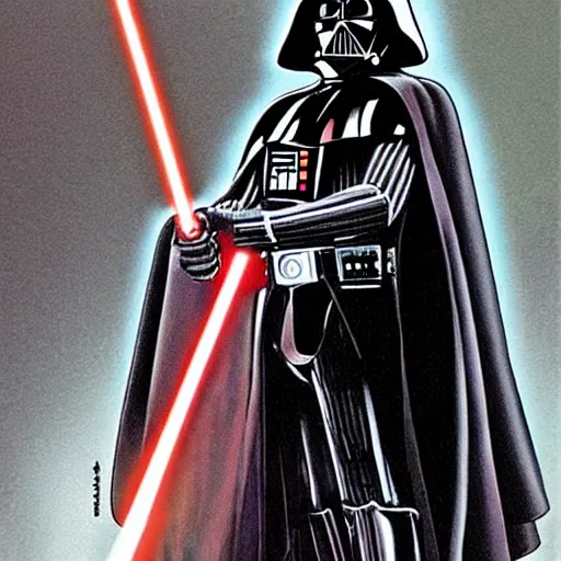 Prompt: darth vader by yukito kishiro