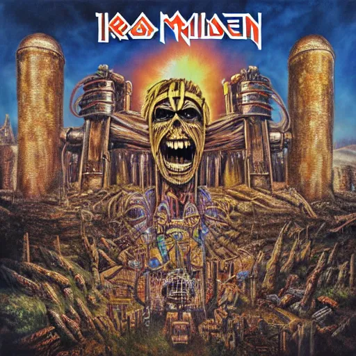 Image similar to iron maiden power slave album cover 8 k hyperdetailed photorealism hdr