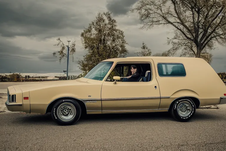 Prompt: 1975 passenger van Pontiac (Firebird), XF IQ4, 150MP, 50mm, F1.4, ISO 200, 1/160s, natural light, Adobe Photoshop, Adobe Lightroom, photolab, Affinity Photo, PhotoDirector 365