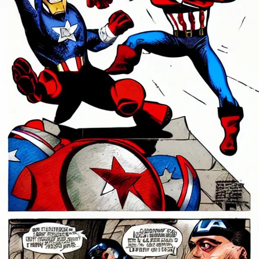 Image similar to iron man and captain america fighting