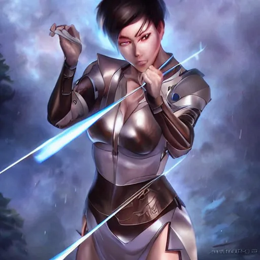 Image similar to The successful warrior is the average man, with laser-like focus, artwork by artgerm, anime, manga