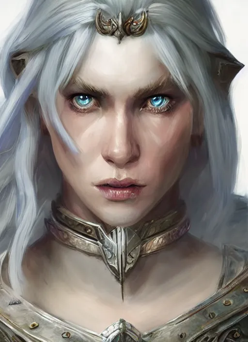 Prompt: human white hair young, ultra detailed fantasy, dndbeyond, bright, colourful, realistic, dnd character portrait, full body, pathfinder, pinterest, art by ralph horsley, dnd, rpg, lotr game design fanart by concept art, behance hd, artstation, deviantart, hdr render in unreal engine 5