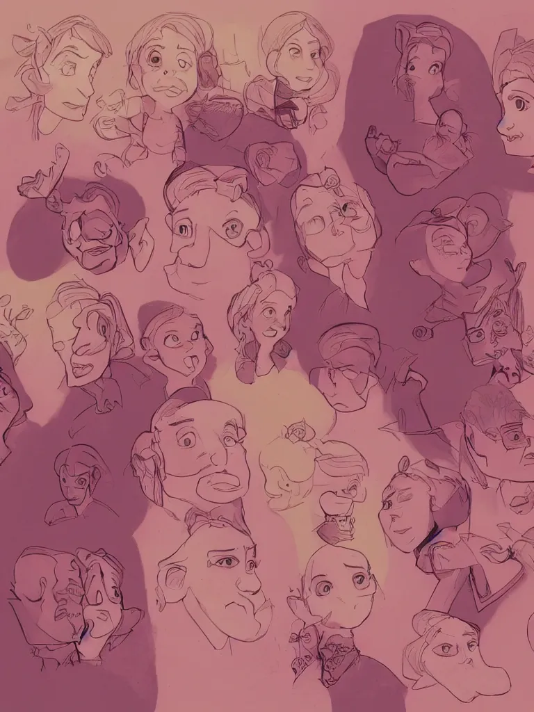 Image similar to pink faces filling the page by disney concept artists, blunt borders, golden ratio, beautiful light