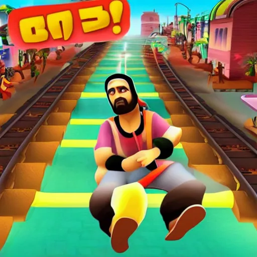 Image similar to Osama bin Laden in Subway Surfers