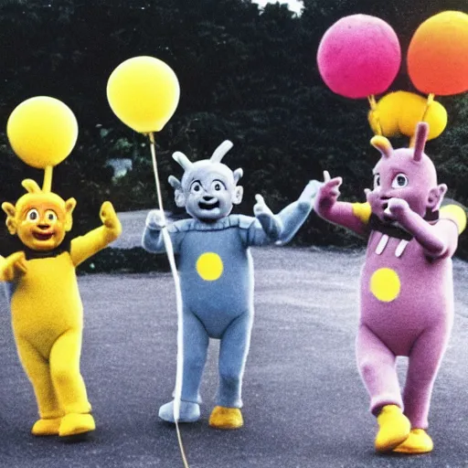 Prompt: Teletubbies as a clowns