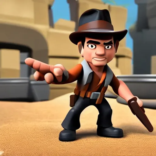 Prompt: Indiana Jones, Disney Infinity Figure