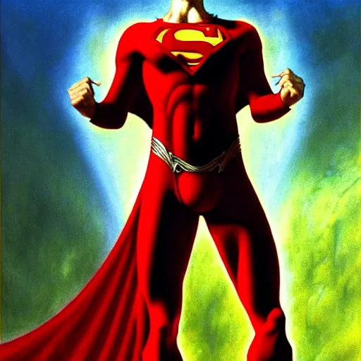 Prompt: uhd photorealistic portrait of lurch as superman, by tim hildebrandt, wayne barlowe, bruce pennington, donato giancola, larry elmore, by zdzislaw beksinski, arthur rackham, dariusz zawadz masterpiece, trending on artstation, cinematic composition, dramatic pose, studio lighting, hyperdetailed