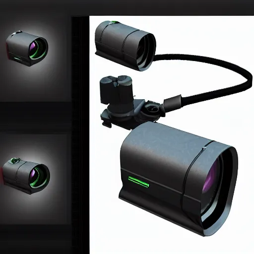 Image similar to modular item, sci-fi night vision camera, very realistic, high quality, concept art