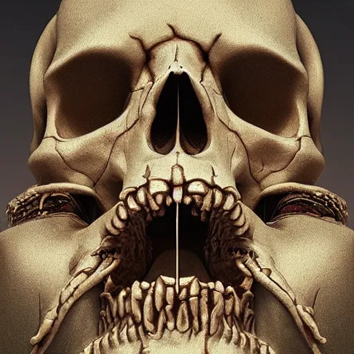 Image similar to portrait_of_a_melting_skull._intricate_abstract._intricate_artwork._by_Tooth_Wu_wlop_beeple_dan_mumford._octane_render_trending_on_artstat