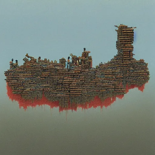 Image similar to lego beksinski