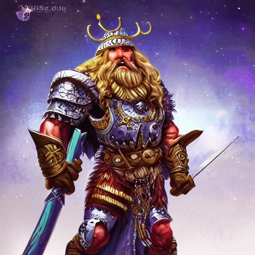 Image similar to old king barbarian cosmic warrior, d & d, fantasy,