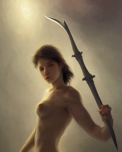 Prompt: The feeling of despair when you cannot feed your soon due to capitalism, full body image, artwork by artgerm, Luminism, Behance HD, medievil spear, broad sword, D&D, extraordinary phenomenon, fantasy, intricately detailed, elegant, digital painting, smooth, sharp focus, art by Greg Rutkowski, art by Ruth Asawa, art by Stephan Martiniere, art by Ted Nasmith, art by H.R. Giger