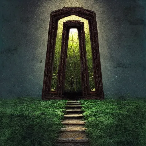 Prompt: a portal to an uncanny and dreamlike dimension