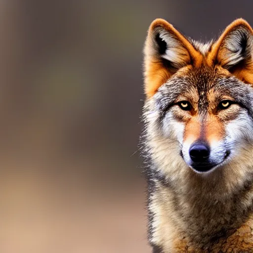 Image similar to professional photograph of a tawny eurasian wolf, high quality, hd, 8 k, 4 k, magnificent, award - winning, nature, nature photography, awe - inspiring, highly detailed, amazing