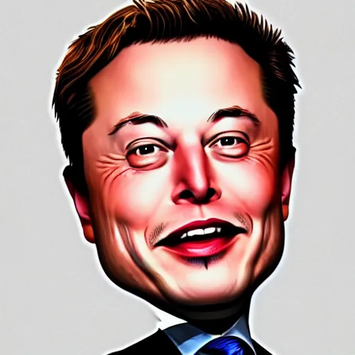 Image similar to elon musk as a caricature drawing