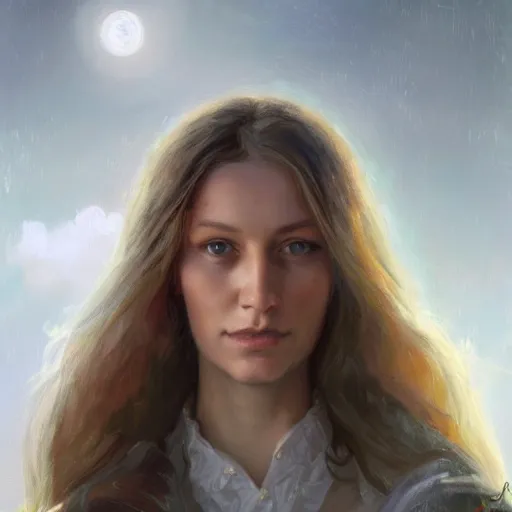 Prompt: portrait of a swedish woman ( 3 5 ) from sweden in 2 0 2 1, an oil painting by ross tran and thomas kincade