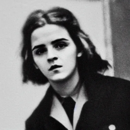 Image similar to photograph of soviet political commissar comrade emma watson, vintage revolution photograph, famous photo