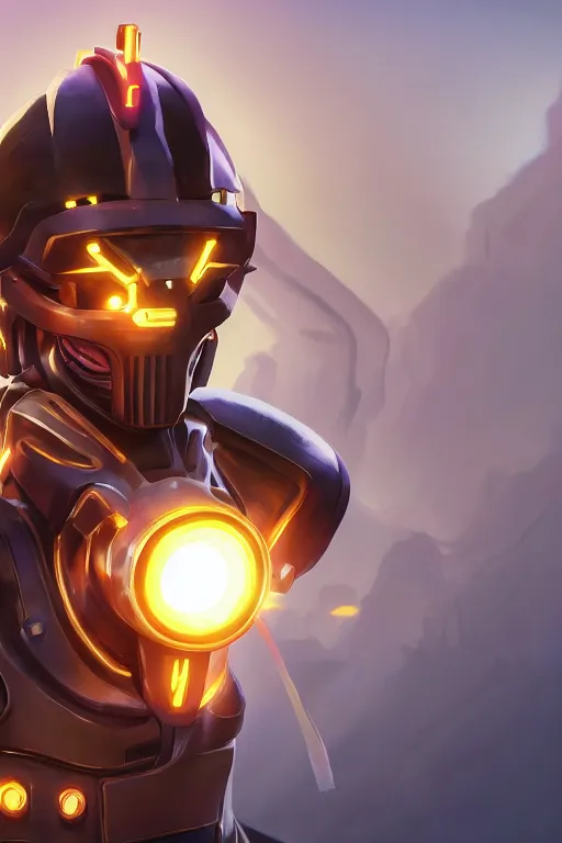 Image similar to epic mask helmet robot ninja portrait stylized as fornite style game design fanart by concept artist gervasio canda, behance hd by jesper ejsing, by rhads, makoto shinkai and lois van baarle, ilya kuvshinov, rossdraws global illumination radiating a glowing aura global illumination ray tracing hdr render in unreal engine 5