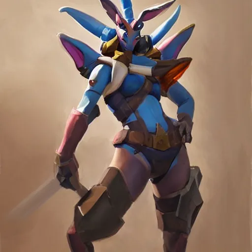 Image similar to greg manchess portrait painting of partially armored sylveon as overwatch character, medium shot, asymmetrical, profile picture, organic painting, sunny day, matte painting, bold shapes, hard edges, street art, trending on artstation, by huang guangjian, gil elvgren, ruan jia, greg rutkowski, gaston bussiere