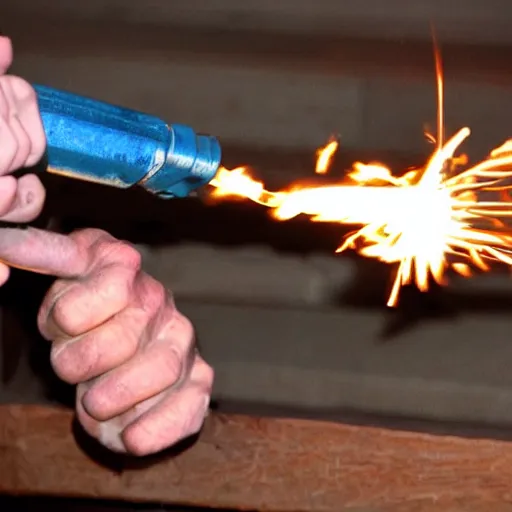 Image similar to crack addicts torching things with handheld propane torches