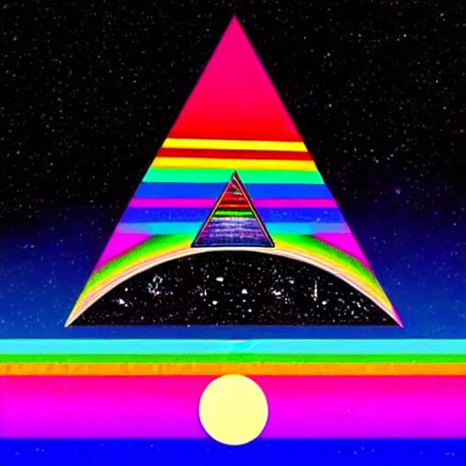 Image similar to pink floyd dark side of the moon, album cover, music 🎶, digital art