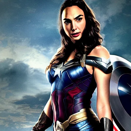 Prompt: gal gadot as captain america