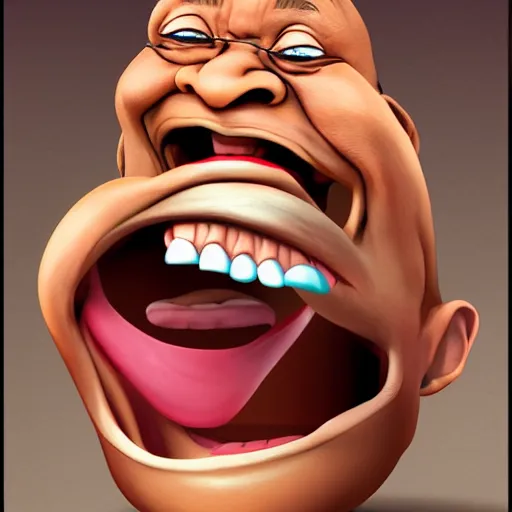 Image similar to Caricature of Jacob Zuma laughing, artstation, detailed, funny