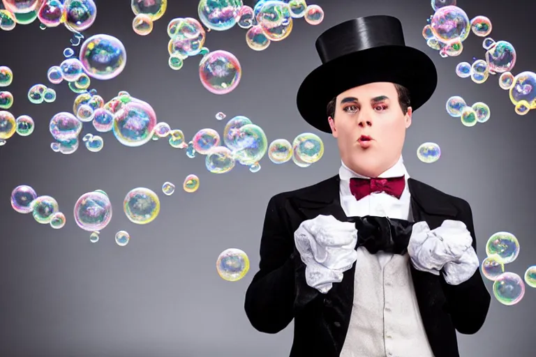 Image similar to a tophat filled with bubbles