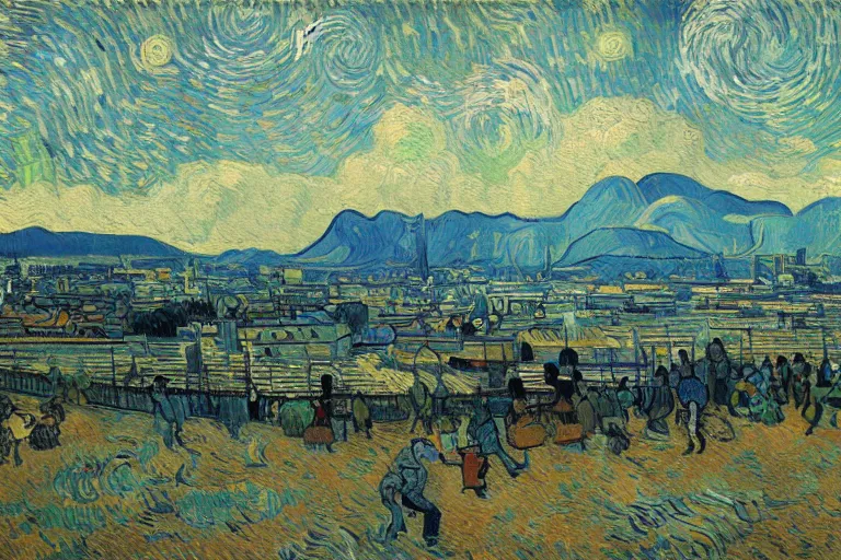 shuffles at a rave in phat pants, vincent van gogh | Stable