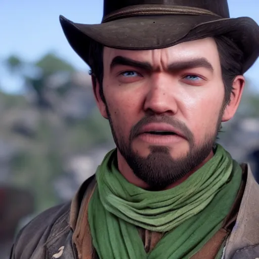 Prompt: Film still of Jacksepticeye, from Red Dead Redemption 2 (2018 video game)