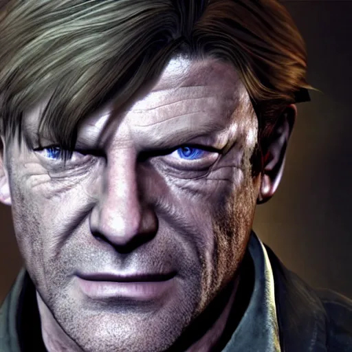 Prompt: Sean Bean in Resident Evil 3 Remake, Capcom Engine