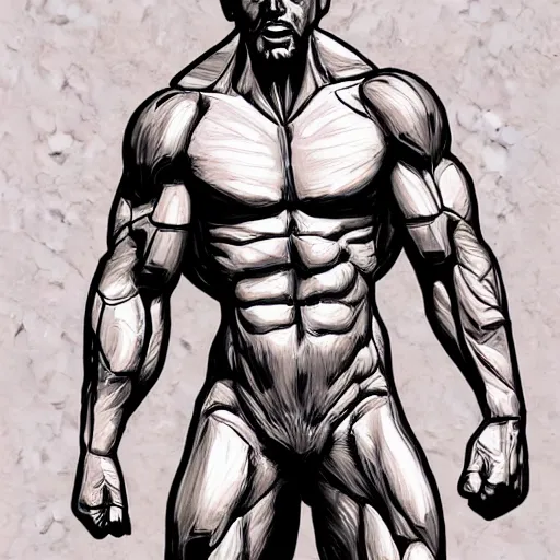 Image similar to Bishop X man, digital painting, muscular masculine figure