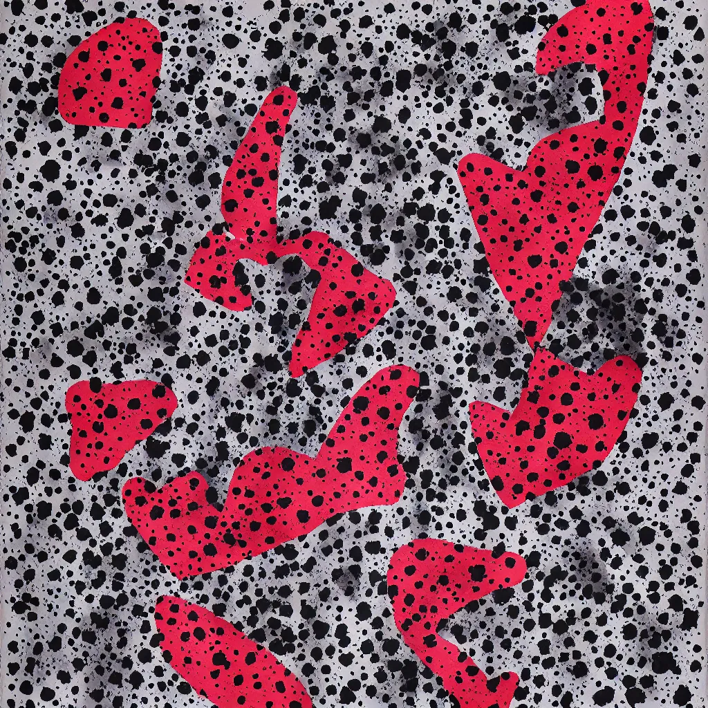 Image similar to camo made of hearts, smiling, abstract, rei kawakubo artwork, cryptic, dots, stipple, lines, splotch, color tearing, pitch bending, color splotches, dark, ominous, eerie, minimal, points, technical, old painting