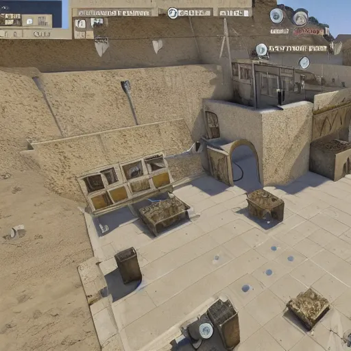 Prompt: dust 2 map if it was a real place