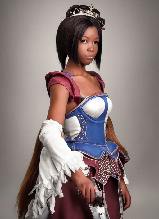 Image similar to a full portrait photo of real - life princess garnet final fantasy ix character, f / 2 2, 3 5 mm, 2 7 0 0 k, lighting, perfect faces, award winning photography.