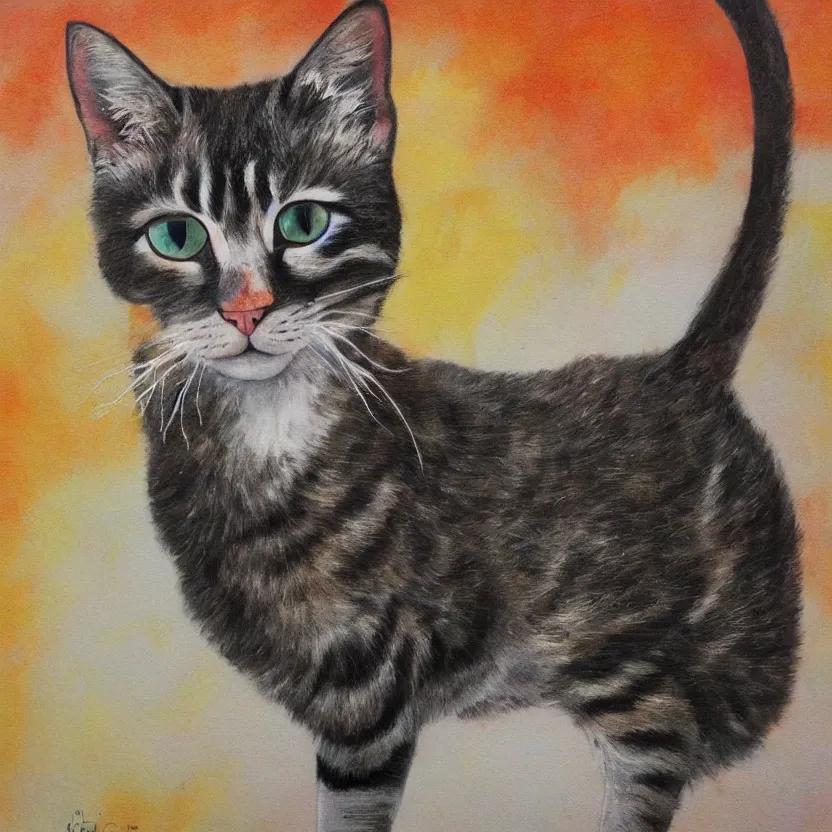 Prompt: a painted cat