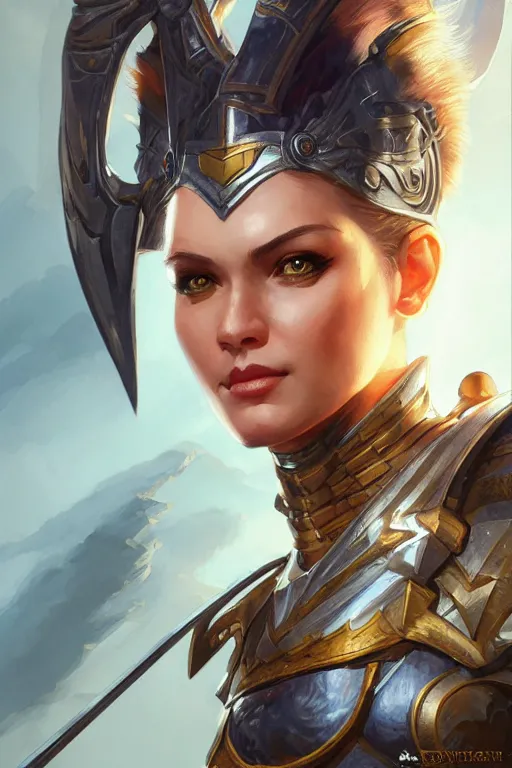 Image similar to amazon valkyrie athena, d & d, fantasy, portrait, highly detailed, headshot, digital painting, trending on artstation, concept art, sharp focus, illustration, art by artgerm and greg rutkowski and magali villeneuve