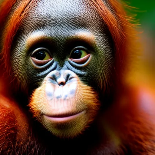 Image similar to pixel art of a baby orangutan 4 k, high resolution, still, landscape, hd, dslr, pixel art