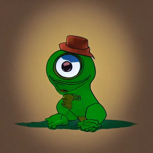 Prompt: cute pepe the miner, detailed, artstation