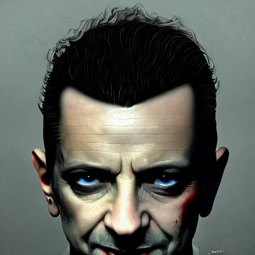 Image similar to portrait of dave gahan as a young zombie with whitened eyes and cuts, 7 days to die zombie, fine art, award winning, intricate, elegant, sharp focus, cinematic lighting, highly detailed, digital painting, 8 k concept art, art by z. w. gu and alex konstad and brom and michael hussar, masterpiece, 8 k