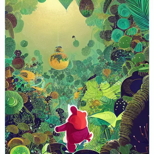 Prompt: disco diffusion painting of teemo in the jungle by victo ngai, masterpiece, contest award winner