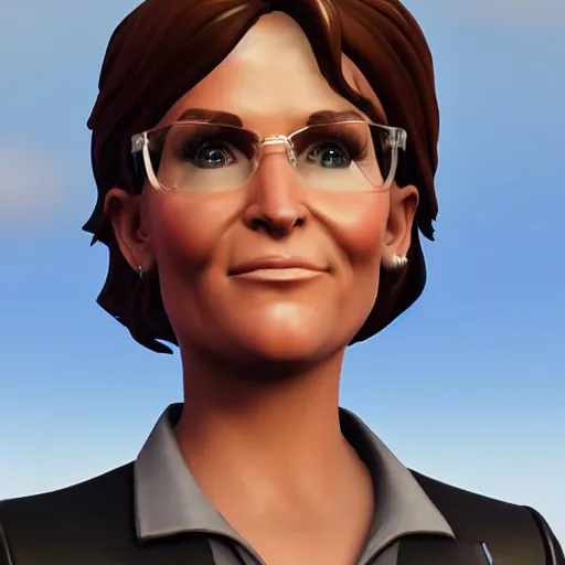 Image similar to a detailed portrait of sarah palin in fortnite, unreal engine 5 rendered, incredibly highly detailed and realistic, 8 k, sharp focus, studio quality